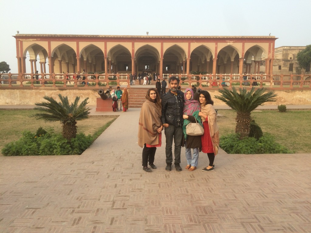 Me and family in front of the Diwan-i Aam section